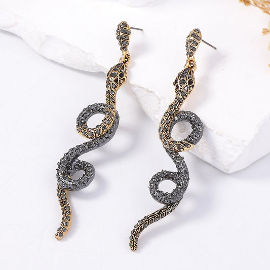 Trendy Retro Snake-shaped Earrings For Women