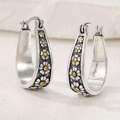 Womens Vintage Distressed Statement Earrings