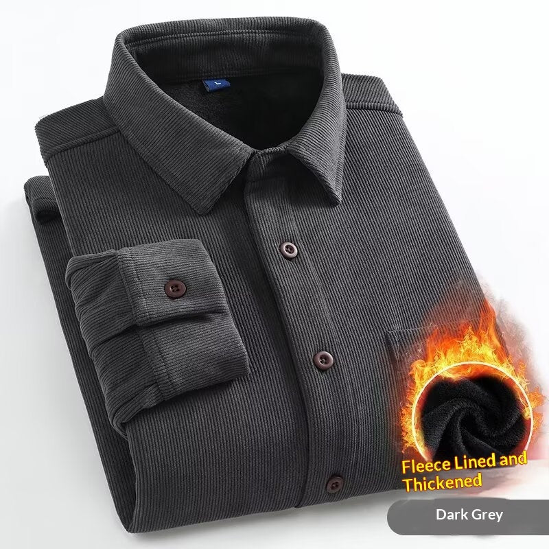 Mens Long-sleeve Brushed Corduroy Shirt