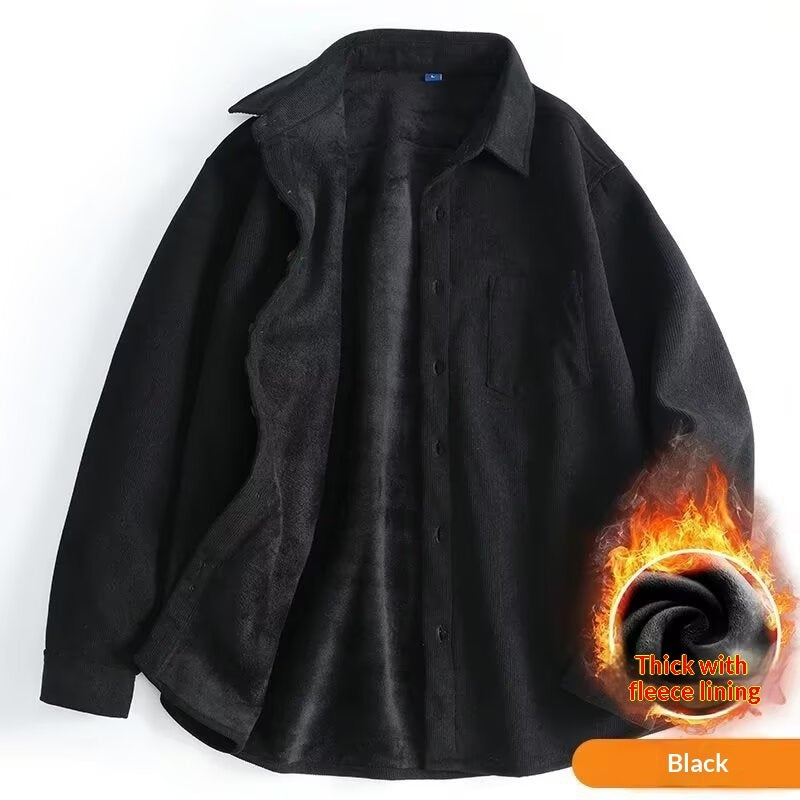 Mens Long-sleeve Brushed Corduroy Shirt