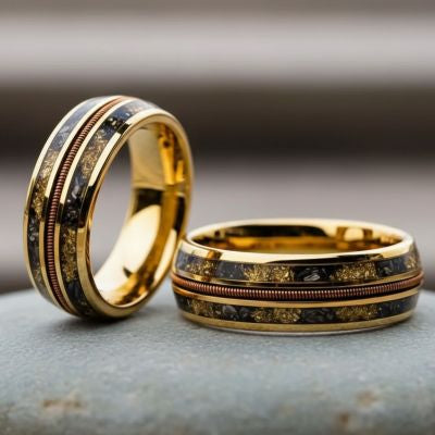 Stainless Steel Wire Ring In Rose Gold For Couples