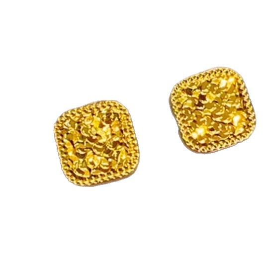 Womens Square Ice-Crushed Stud Earrings