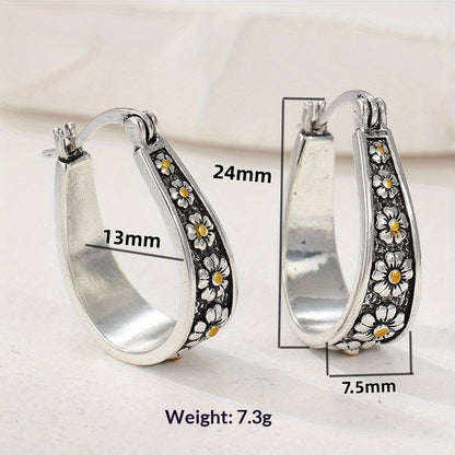 Womens Vintage Distressed Statement Earrings