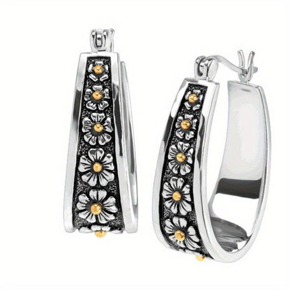 Womens Vintage Distressed Statement Earrings