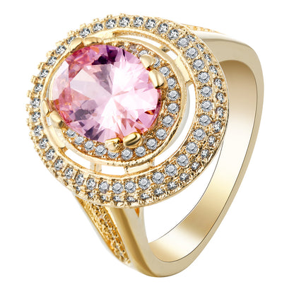 Copper Plate Inlaid Zircon Ring