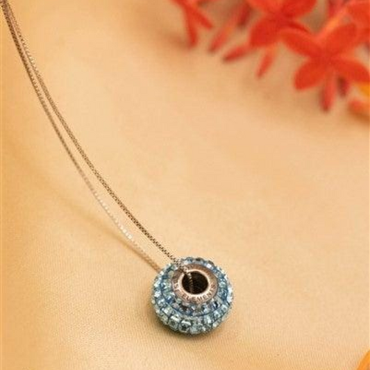 Blue Ring  Pendant With Chain