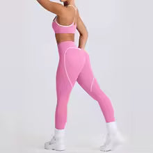 2025 New Women's Yoga Set-High Waist Butt-Lifting Slim Workout Outfit,Backless Sports Bra&Compression Leggings For Yoga, Gym 2 sold