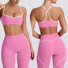 2025 New Women's Yoga Set-High Waist Butt-Lifting Slim Workout Outfit,Backless Sports Bra&Compression Leggings For Yoga, Gym 2 sold