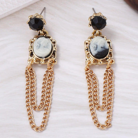 Womens Stylish Retro All-Match Alloy Earrings