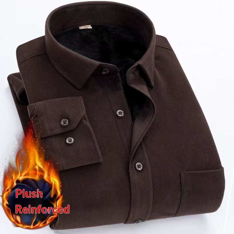 Mens Long-sleeve Brushed Corduroy Shirt