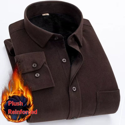 Mens Long-sleeve Brushed Corduroy Shirt