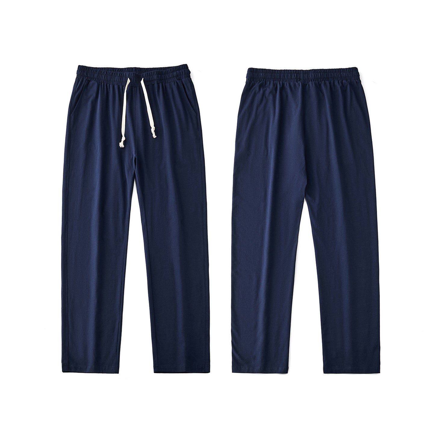 Mens Solid-Color Straight-Leg Lace-Up All-Match Sports Pants For Men