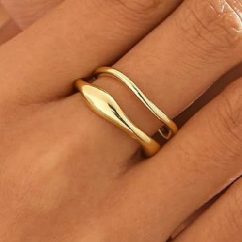 Elegant And Minimalist Plain Band Ring Set