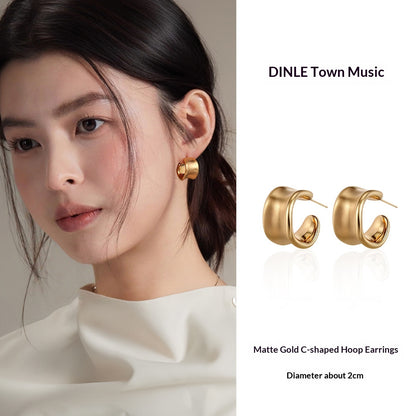 Simple Retro Design Womens Alloy Hoop Earrings