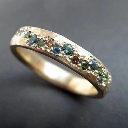 Zircon Ring Jewelry Starry Sky Opal Minimalist Design