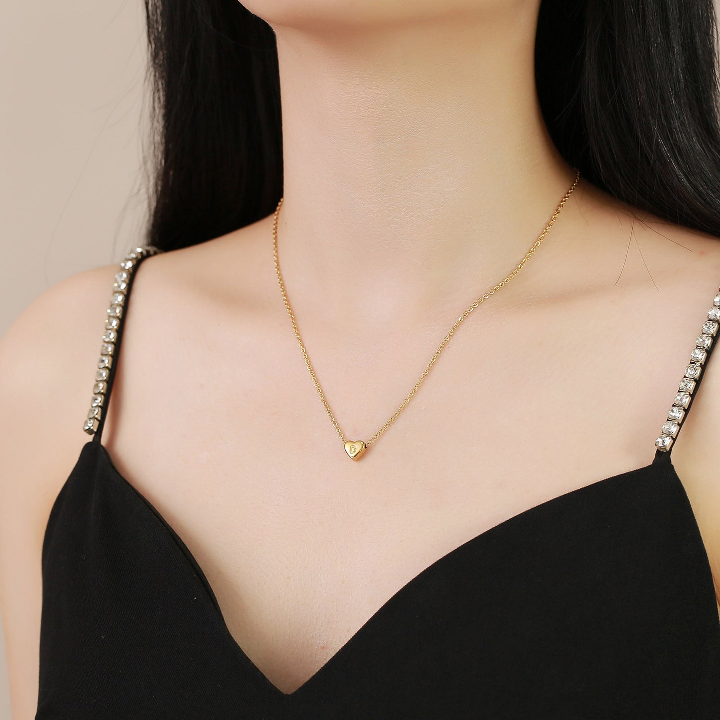 Stainless Steel 26-letter Heart Necklace