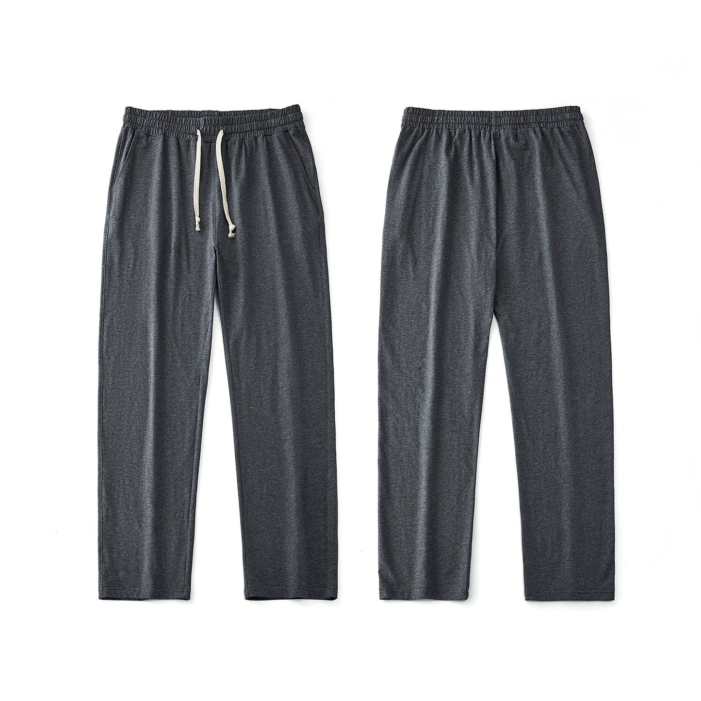 Mens Solid-Color Straight-Leg Lace-Up All-Match Sports Pants For Men