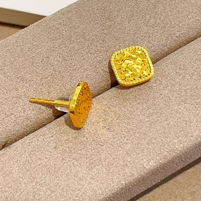 Womens Square Ice-Crushed Stud Earrings