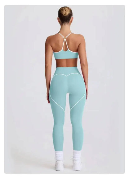 2025 New Women's Yoga Set-High Waist Butt-Lifting Slim Workout Outfit,Backless Sports Bra&Compression Leggings For Yoga, Gym 2 sold